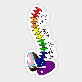 Not Straight - Rainbow Sticker